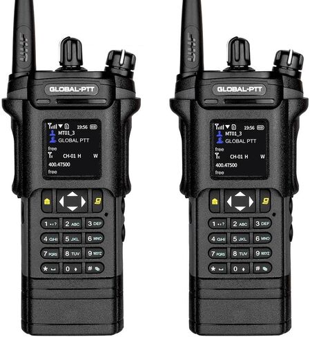 2-Pack 4G LTE PoC and Analog Two-Way Radios, Dual Band UHF/VHF 10w Power Unlimited Nationwide Range Walkie Talkie - Included 1-Year Data Plan (5288 Plus) in Saudi Arabia