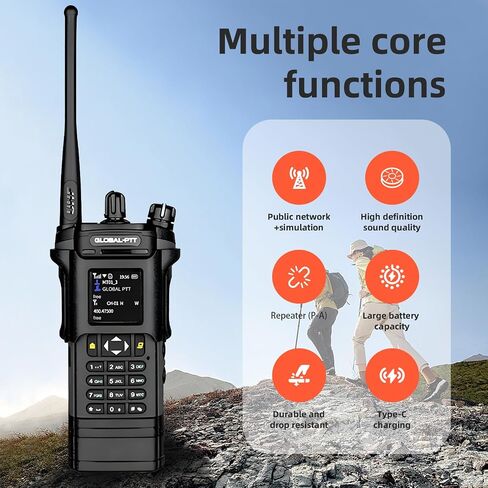 2-Pack 4G LTE PoC and Analog Two-Way Radios, Dual Band UHF/VHF 10w Power Unlimited Nationwide Range Walkie Talkie - Included 1-Year Data Plan (5288 Plus) in Saudi Arabia