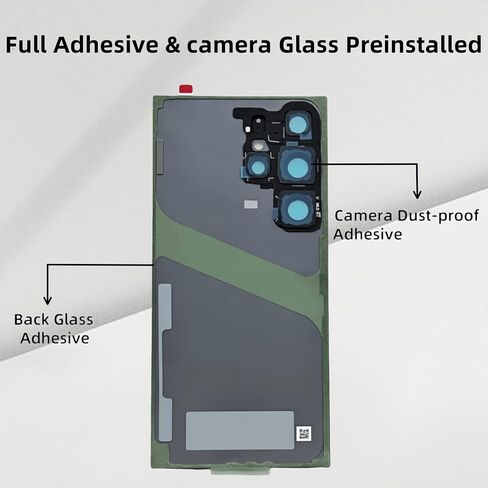 Galaxy S24 Ultra Back Glass Replacement for Samsung Galaxy S24 Ultra Rear Back Cover Glass Waterproof and Camera Lens+Professional Repair Tool Kit (Titanium Black) in Saudi Arabia