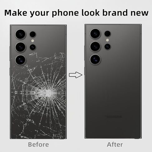 Galaxy S24 Ultra Back Glass Replacement for Samsung Galaxy S24 Ultra Rear Back Cover Glass Waterproof and Camera Lens+Professional Repair Tool Kit (Titanium Black) in Saudi Arabia