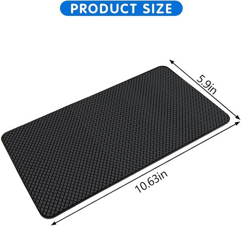 Car Anti-Slip Dashboard Rubber Mat, 10.6" x 5.9" Sticky Adhesive Auto Dashboard Pad for Cell Phone Sunglasses, Multifunctional Magic Dash Pad, Universal for RV, SUV, Truck (Chequered Pattern) in Kuwait