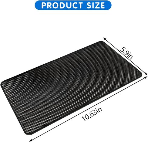 Car Anti-Slip Dashboard Rubber Mat, 10.6" x 5.9" Sticky Adhesive Auto Dashboard Pad for Cell Phone Sunglasses, Multifunctional Magic Dash Pad, Universal for RV, SUV, Truck (Chequered Pattern) in Kuwait