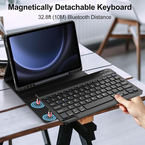 Keyboard Case for Samsung Galaxy Tab A9 Plus 5G 11 inch 2023 (SM-X210/X216/X218), Backlit Detachable （Blue） in Saudi Arabia