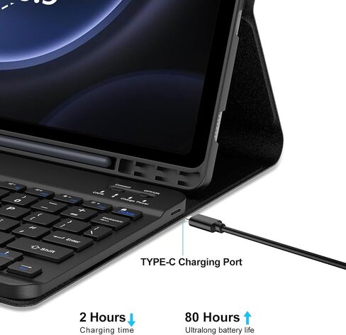 Keyboard Case for Samsung Galaxy Tab A9 Plus 5G 11 inch 2023 (SM-X210/X216/X218), Backlit Detachable （Blue） in Saudi Arabia
