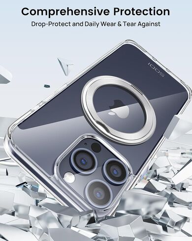 SODI for iPhone 15 Pro Max Case, Fit Wireless Accessory, Magnetic Phone Case with Built-in Camera Stash Stand, Shockproof & Scratch-Resistant Back Cover Kickstand for iPhone 15 Pro Max 6.7" Black in Saudi Arabia