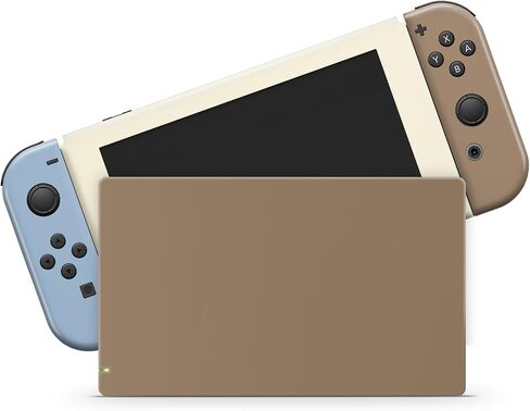 Tacky Design Classic colorwave Skin Compatible with Nintendo Switch Skin Wrap Cover, Color Blocking Skin for Nintendo Switch Stickers, Premium 3M Vinyl (Pastel Blue & Brown, Nintendo Switch) in Saudi Arabia