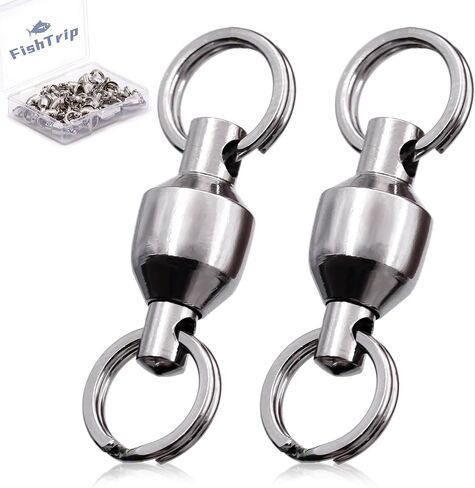 Fishing Swivels with Split Rings, 25/50pcs Ball Bearing Swivel Speed Clips Stainless Quick Change Connector for Saltwater in Saudi Arabia