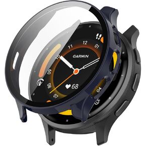 FanTEK Compatible for Garmin Venu 3 (45mm) Watch Case for Women Men, Scratch Resistant Shock Absorbing Case, Black