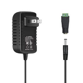 24V Power Supply for LED Strip Light AC 100-240V to DC 24V Power Supply with 5.5 x 2.1mm/2.5mm DC Jack & LED Terminal Connector, 24 Volt Power Supply for 5050 3528 LED Strip Light CCTV Cameras