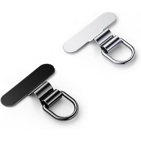 Mini Metal Phone Tether Tab for iPhone,Cell Phone Lanyard Clip, Universal Strap Patch for Full Phone Cases (Champagne Gold+black)