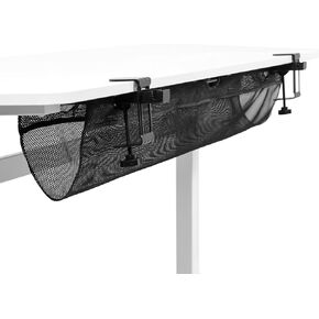VIVO Mesh Fabric 44 Inch Clamp-on Under Desk Cable Net, Sit Stand Workstation Wire Organizer, Power Strip Holder, Ergonomic Adjustable Cable Management Solution for Home Office, Black, DESK-AC44MH