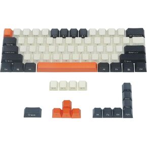 PBT Keycaps 60% Keyset Side Printed 61 68 Keycap Set Thick Cherry MX Key Caps for US Layout 61 68 MX Switches 60 Percent Mechanical Keyboard(Blue Grey Combo)