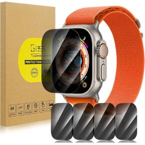 5 حزمة شاشة شاشة الخصوصية لـ Apple Wacth Ultra 49mm [الزجاج المضاد للتجسس].