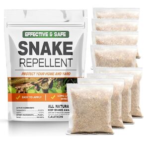 Snake Repellent for Yard Powerful, Snakes Away Repellent for Outdoors, Snake Deterrent Pet Safe Indoor, Yard Snake Out Repellant, Keep Snake Out of Home, Garden, Garage, Camping - 12 Pouches