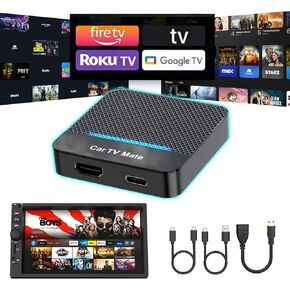 Car TV Mate & Wireless Carplay محول Multimedia Adapter لسيارات CarPlay سلكية ، محول عصا التلفزيون Fire for Swarets/Machine Machin