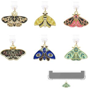 Butterfly Dust Plug Charm Compatible for Kindle Paperwhite 2021 Released, Elegant Charm for Type C Devices, Stylish Port Protector for Kindle, Set of 6