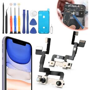 YWLRONG for iPhone 11 Front Camera Replacement for iPhone 11 Facing Lens Module Flex Cable Camera with Structured Light Flex Cables Accessories Repair Parts with Tools