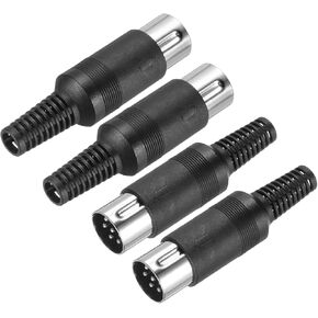MECCANIXITY 4 Pcs S-Video DIN Male Socket 7 Pin Signal Transmission Din Plug Din Connector for TV DVD Computer Player(PS/2 Plug)