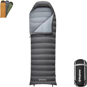 KingCamp Sleeping-Bags Ultralight Down Sleeping Bag, 650 FP Compact Cold Weather 3-4 Season Sleeping Bag for Adults 0-10°F