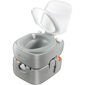 5.8-Gallon Portable Toilet: Detachable Waste Tank, Sealing Slide Valve, Carry Handle, Level Indicator - Leak-Proof and Compact for Camping, RV, Boat, and Travel