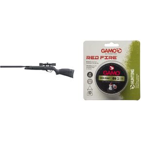 Gamo WildCat Whisper Air Rifle .177 Cal, Black & RED FIRE .22CAL QTY125 BLISTER 632270454 Pellets .22