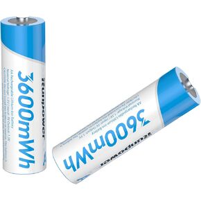 AA Battery Fast Charger, adapte to 1.2V Ni-MH/Ni-CD & 1.5V Lithium Battery, Come with 8 Packs Rechargeable AA Li-ion Batteries, 1.5V 3600mWh, 2000+ Cycles (Charger + 8 Pack)