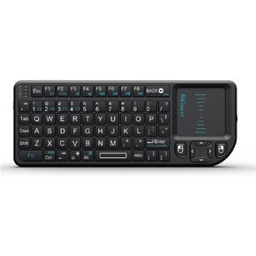Rii 2.4G Mini Wireless Keyboard with Touchpad Mouse,Lightweight Portable Controller with USB Receiver Remote Control for Windows/ Mac/ Android/ PC/Tablets/ TV/Xbox/ PS3. X1-Black .