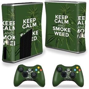 MightySkins Skin Compatible with X-Box 360 Xbox 360 S Console - Smoke Weed | Protective, Durable, and Unique Vinyl Decal wrap Cover | Easy to Apply, Remove, and Change Styles | Made in The USA