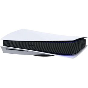 Side Strip Sticker Protective Film Compatible with PS5, Skin Sticker Decoration Carbon Fiber Frosting Sticker Console Digital Disk Protector Faceplate Shell Compatible with PS5, Black