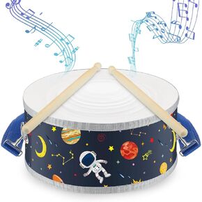 Boao Kids Drum Set for Toddler Over Age 6 Year Wooden Drum 8'' W x 3.7'' H Toys with Adjustable Strap and 2 Drumsticks Educational Kids' Musical Sensory Instruments for Birthday Gift(Green,Dinosaur)