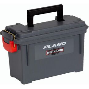 Plano Rustrictor Field Ammo Box .50 Caliber, Gray, All-Weather & Anti-Rust Ammo Storage Box, Medium Plastic Ammunition Box, Waterproof Ammo Can