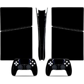Skin Sticker Compatible with PS5 Slim Digital Console, Protective Black Vinyl Decal Cover for Game Controller