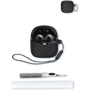 Case for JBL Tune Flex - True Wireless Noise Cancelling Earbuds,Soft Protective,BOVUGAC Silicone Case Cover with Keychain & Cleaning Kit & Lanyard for JBL Tune Flex Earbuds-Pink in Kuwait