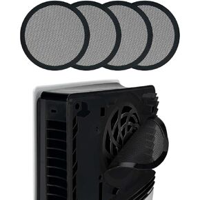 PS5 Slim/Pro Dust Cover Protector, 4 Pack Fan Dustproof Filter Mesh, High-Density Breathable Mesh Dust Cover for Cooling Fan, Compatible with Digital & Disc Edition (Black)