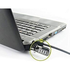 RUBAN 6.2 Feet Universal Notebook Laptop Combination Lock Security Cable,Theft Deterrent, 4 Digit Password Protection, for Desktop Computer, Black