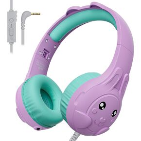 ZIUMIER Kids Headphones, with Microphone, 80/90dB Volume Limiter, Audio Sharing Port, 3.5mm Wired Toddler Headphones for School Travel