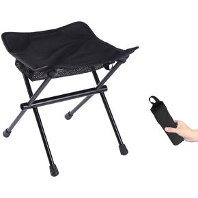 Camping Stool Lightweight Small Folding Chair 13 Inch Portable Folding Stool for Outdoor Walking Hiking Fishing 400 LBS (Stool-Black) in Kuwait