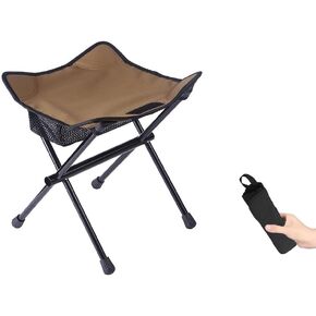 Camping Stool Lightweight Small Folding Chair 13 Inch Portable Folding Stool for Outdoor Walking Hiking Fishing 400 LBS (Stool-Black)