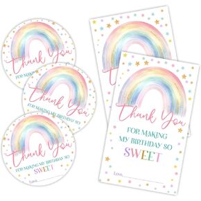 40 PCS Sweet Party Stickers - شكرًا لك على جعل عيد ميلادي حلوًا جدًا - 20 ملصقًا مستديرًا و 20 علامات الكعك الآيس كريم للهدية ، وأختام المغلف ، وصالح الحفلات واللوازم - A03 in Kuwait