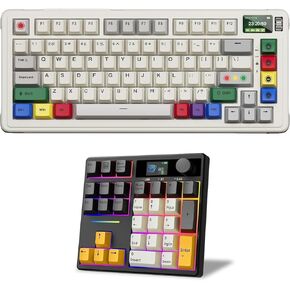 BOYI 31 Numpad+C75Pro 75% Mechanical Keyboard with Screen Comb,Compact Gaming Keyboard for Win&Mac