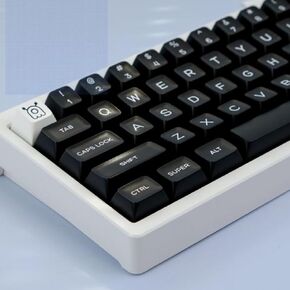 Sumgsn154 Keys Bow Keycaps, Black and White Minimalist PBT Keycap,Cherry Profile Double Shot Keycap, Custom Keycap Set for 60/75/84/104/108 Layout Keyboard (White)
