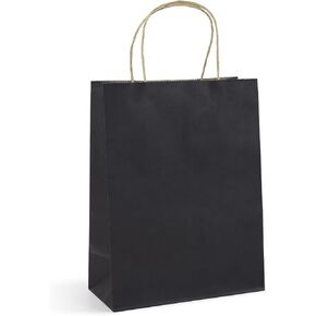 Paper Gift Bags with Handles, 8x4.25x10.5 100Pcs Brown Gift Bags Bulk, Gift Bags Medium Size Kraft Paper Bags, Wedding Gift Bag, Goody Party Favor Bags, Retail Merchandise Bags, Grocery Shopping Bags