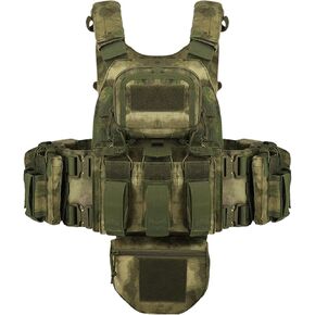 YAKEDA Tactical Training Vest with PALS System - Multi-Pocket Adjustable Straps Quick-Release Buckle for Hunting