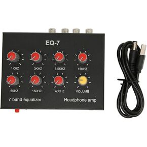 Dual Channel Digital Equalizer7 Band Car Sound Equalizer7 Band Sound Equalizer, 7 Band Sound EqualizerOutput Input 12dB High Bass Adjustment, Aluminum Alloy, 7 Band Digital, genericgrypqhn7v9