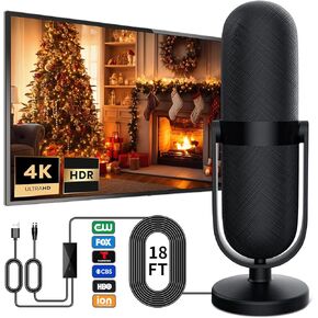 2025 Upgraded TV Antenna for Smart TV Indoor 1200+ Miles Long Range Reception HD Digital TV Antenna with Amplifier Signal Booster for Local Channels Supports 4K 1080p and 18ft HD Cable