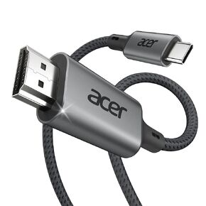Acer USB C to HDMI Cable for Home Office 6.6FT (4K@60Hz), High-Speed Type C to HDMI 2.0 Braided Cord, Thunderbolt 4/3 Compatible with MacBook, iPhone 16/15 Pro/Max, iMac, iPad Pro, Galaxy S24, Surface