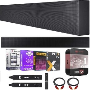 Samsung HW-LST70T 3.0CH The Terrace Soundbar Dolby 5.1CH مدمج في مضخم الصوت والطقس في الهواء الطلق حزمة مقاومة للطقس مع حزمة حماية الحائط + CPS + 2 Deco Gear Cables + Streaming Kit