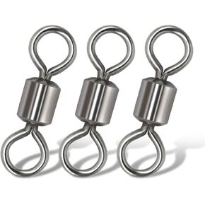 40pcs Snap Ring High Speed Swivel Hooks for Big Fish, Available from #12-#12/0 Tuna Fishing Swivels, Fishing Tackle Swivels & Snaps, Durable Fishing Swivels for Big Game