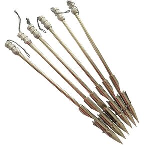 6.3" Stainless Steel Bow Fishing Arrow Heads Slingshot Arrow Shaft Pack of 6