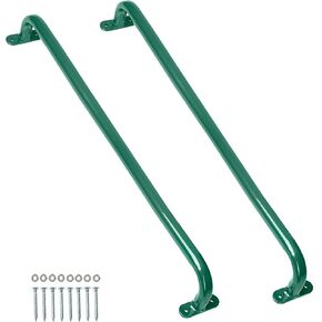 Barcaloo 22 Inch Grab Handle Bars for Backyard - Set of 6, Green Metal Safety Handles for Kids Indoor or Outdoor for Backyard, Basement Ceiling, Playground Ladder, Jungle Gym, Monkey Bars, Swing Set